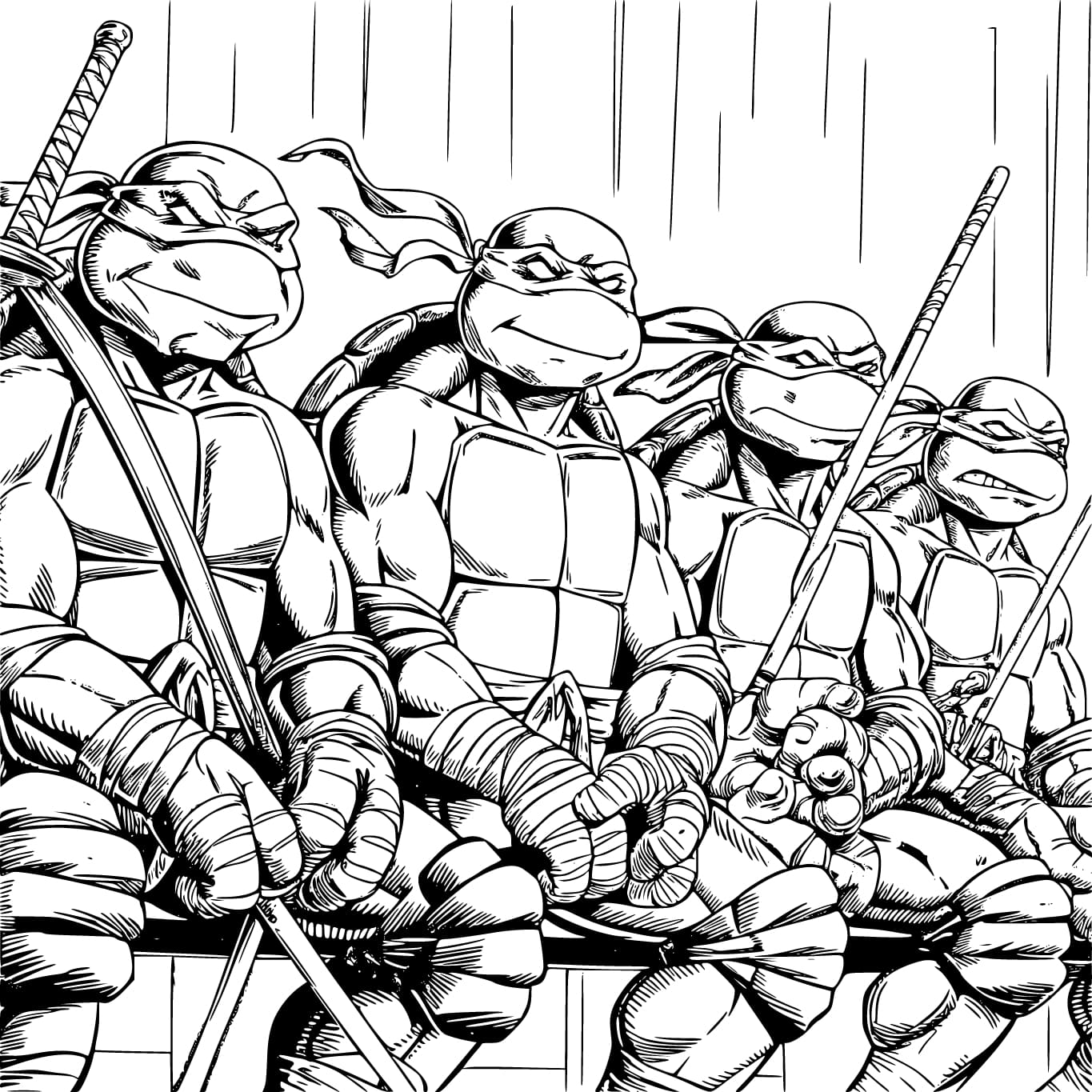 Ninja Kaplumbağalar basit Boyama Sayfası