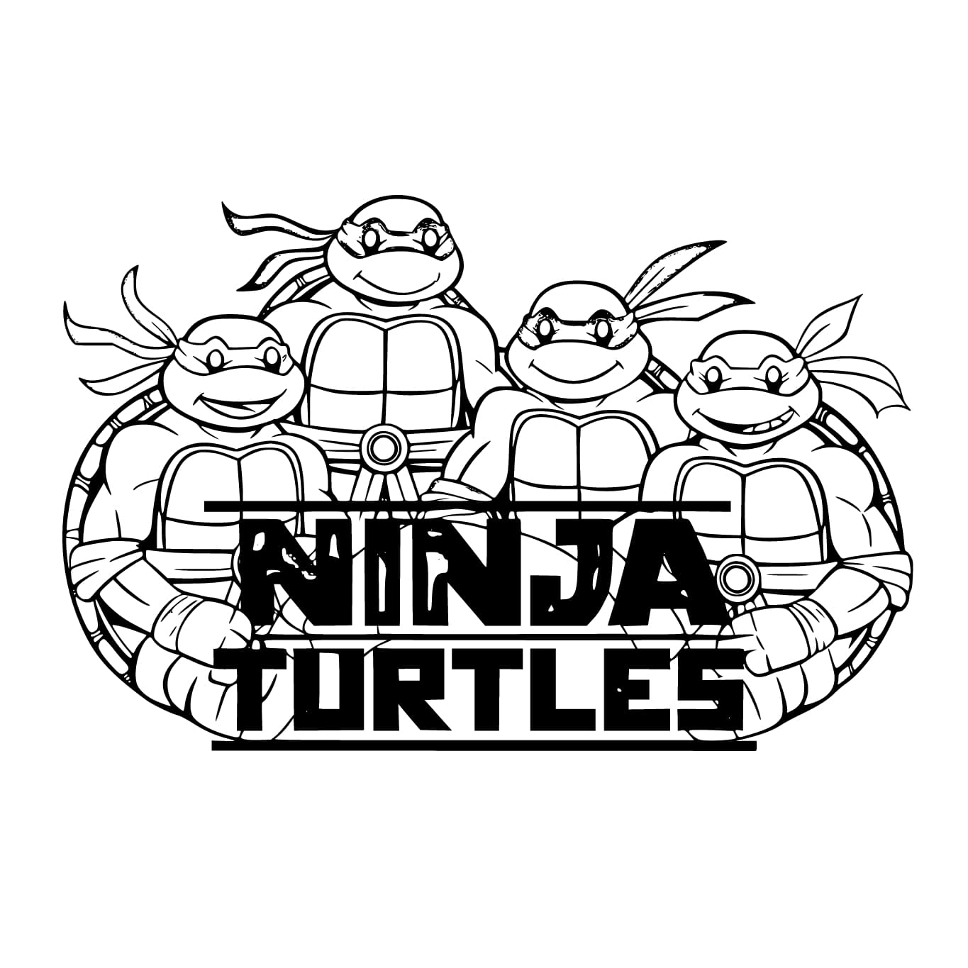 Ninja Kaplumbağalar logosu Boyama Sayfası