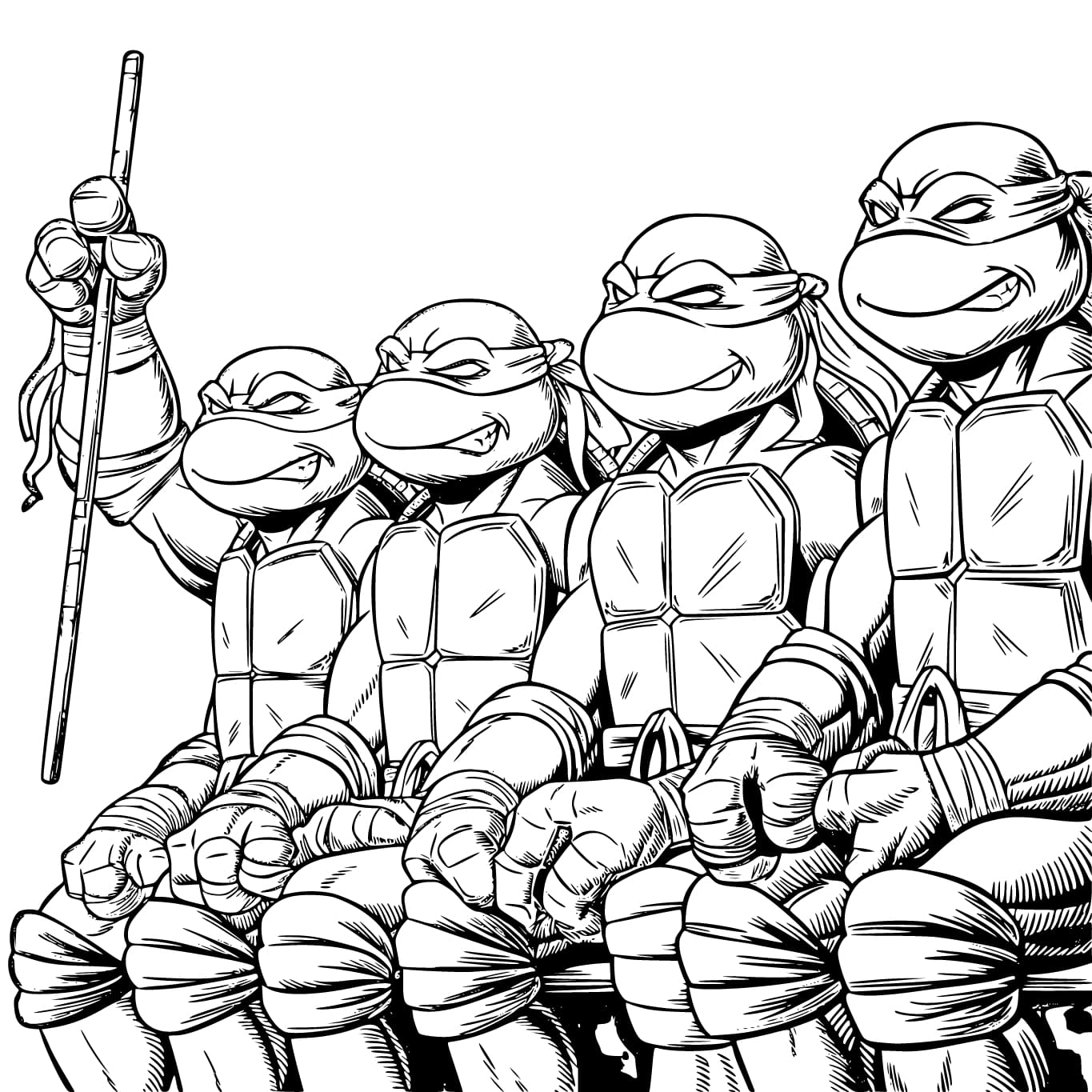 Ninja Kaplumbağaları çiz Boyama Sayfası