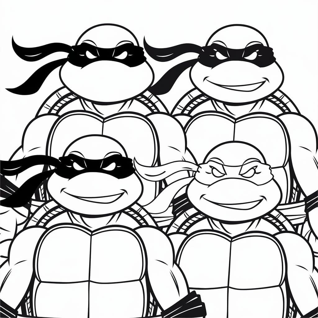 Ninja Kaplumbağaları ücretsiz Boyama Sayfası