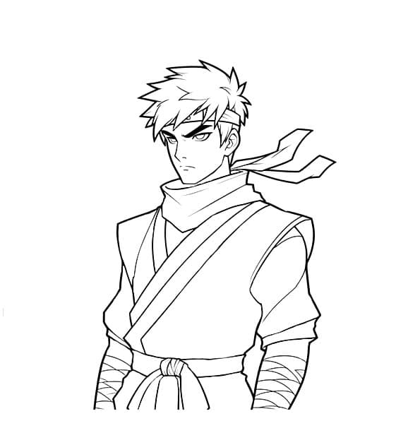 Ninja Taslağı Çiz Boyama Sayfası