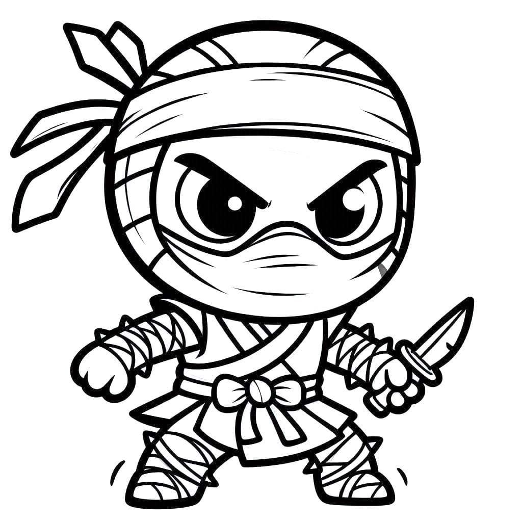 Ninja çizimi eğlencesi Boyama Sayfası