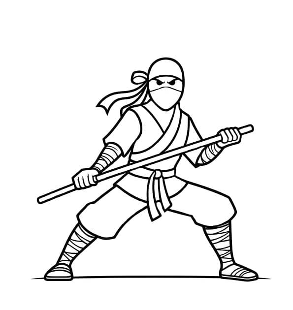 Ninja temel çizimi Boyama Sayfası