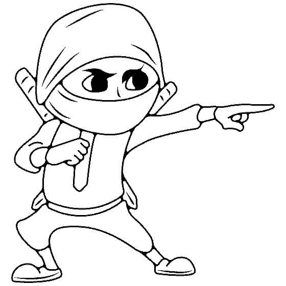 Ninja'yı güçlü çiz Boyama Sayfası