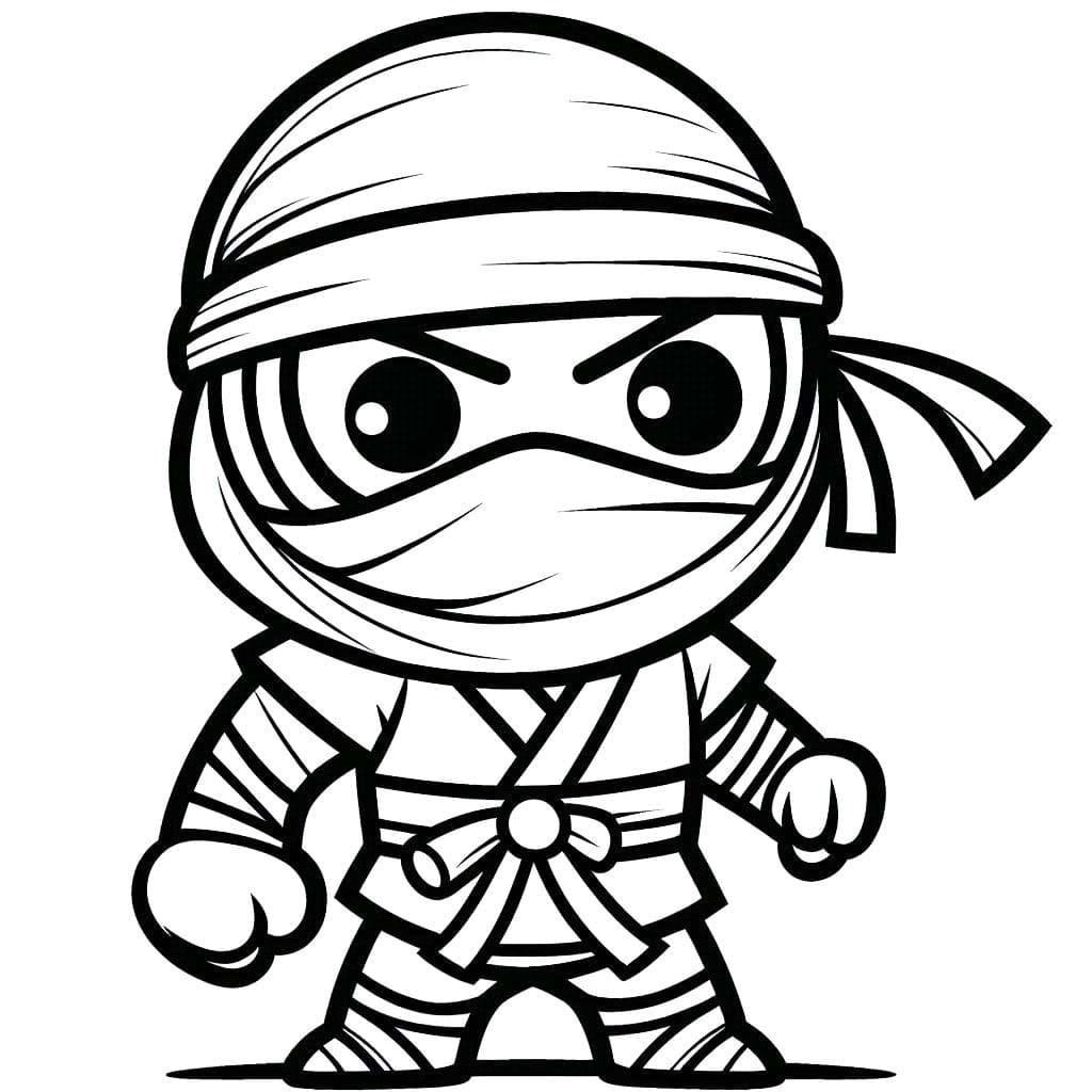 Ninja'yı mutlu çizimi Boyama Sayfası