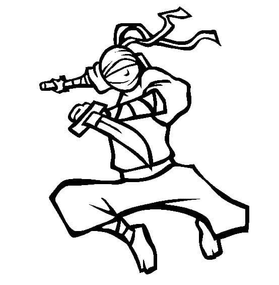 Ninja'yı ücretsiz yazdırılabilir çizin Boyama Sayfası