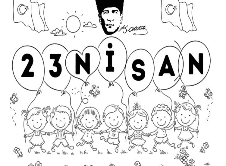 Nisan'ı yazdırılabilir çocuklara Boyama Sayfası