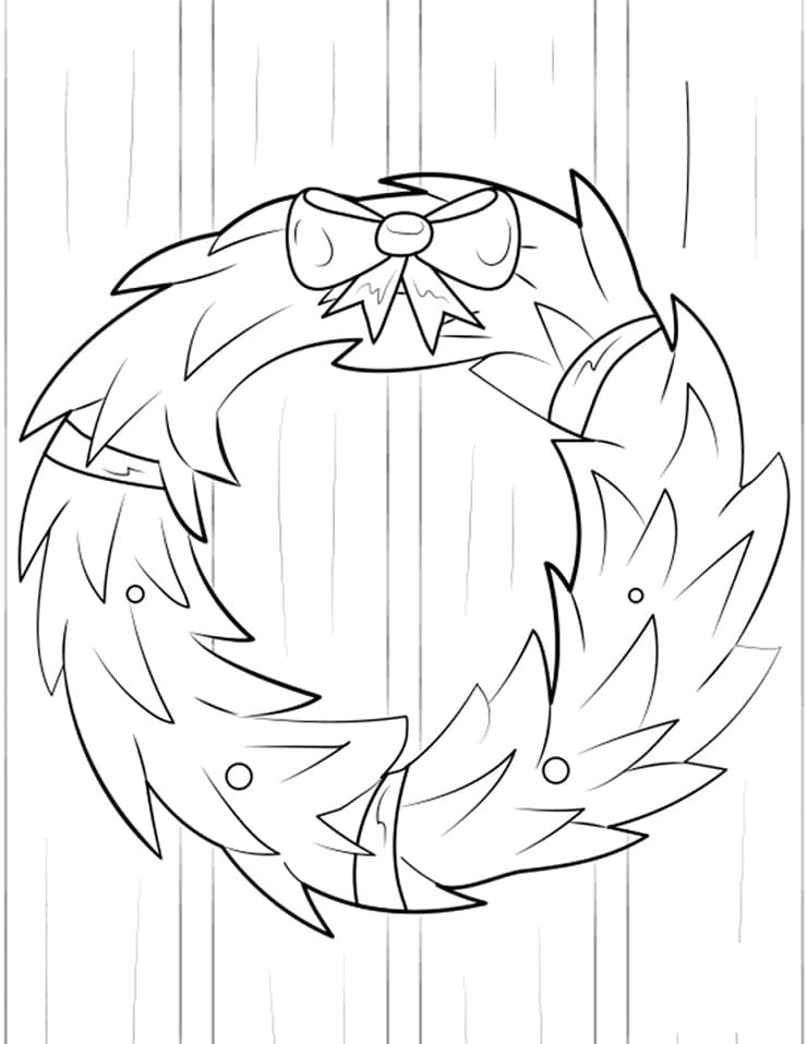 Noel Çelengi Resmi Boyama Sayfası