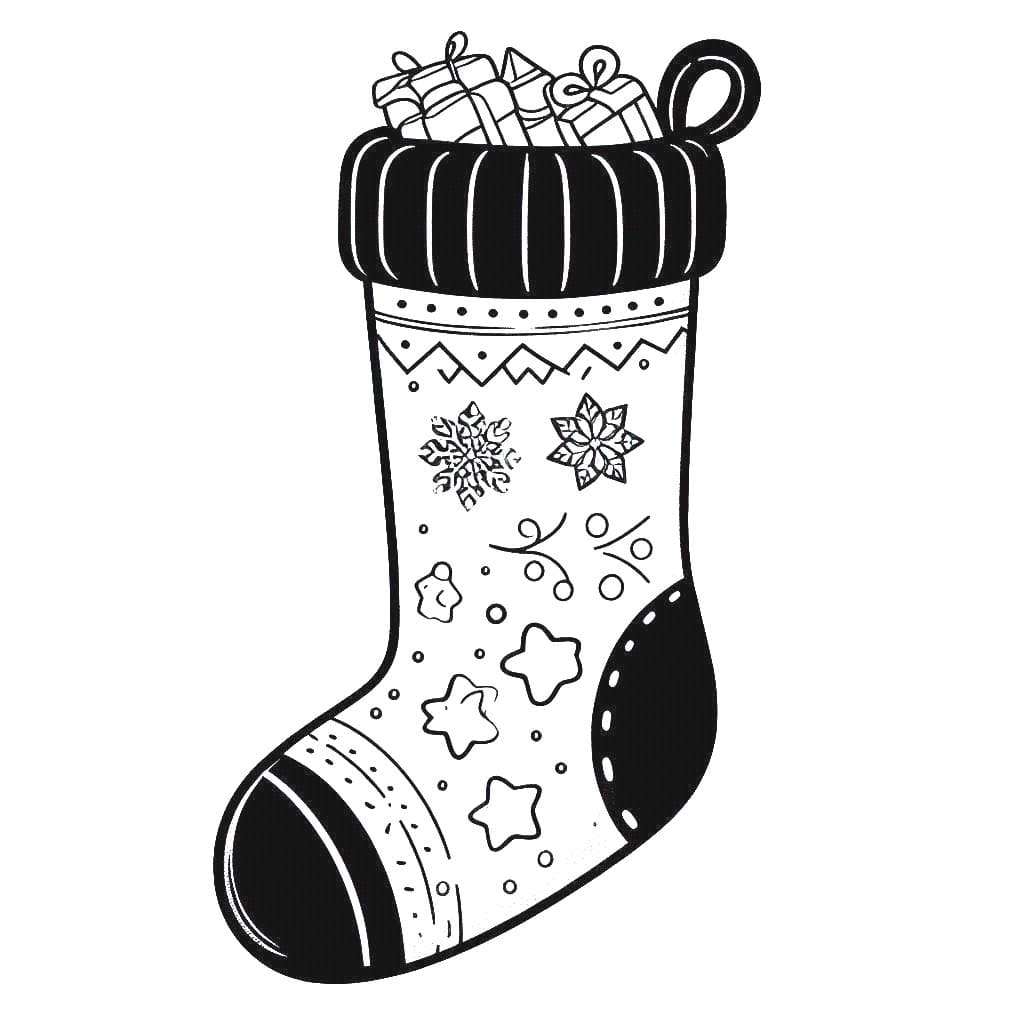 Noel Çorabı 4 Boyama Sayfası