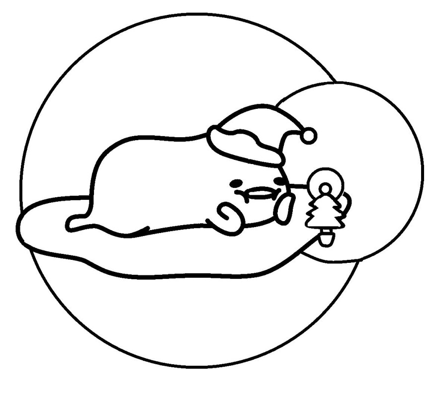 Noel Gudetama'yı çiz Boyama Sayfası