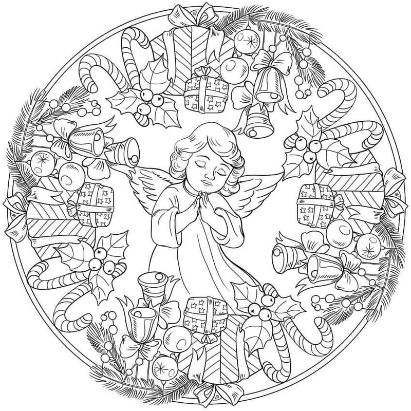 Noel Mandalası 4 Boyama Sayfası