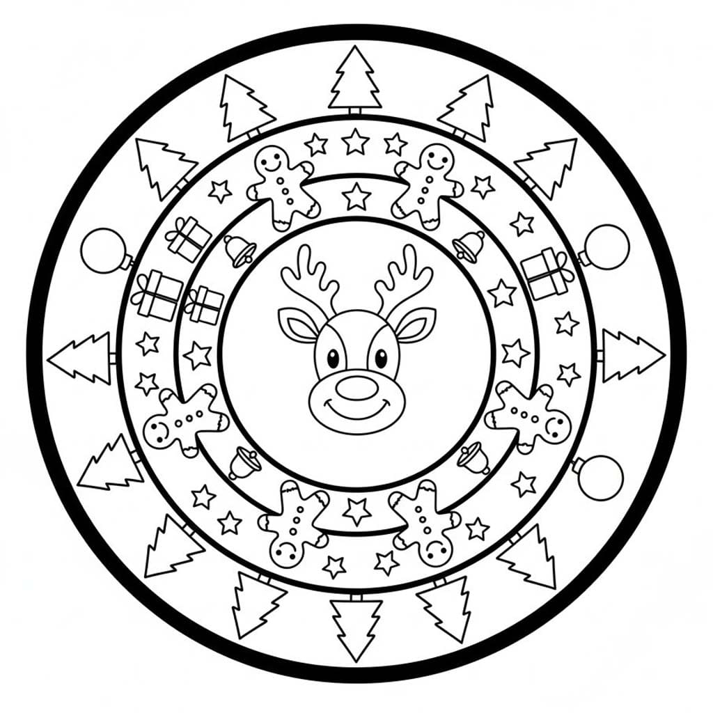 Noel Mandalası 7 Boyama Sayfası