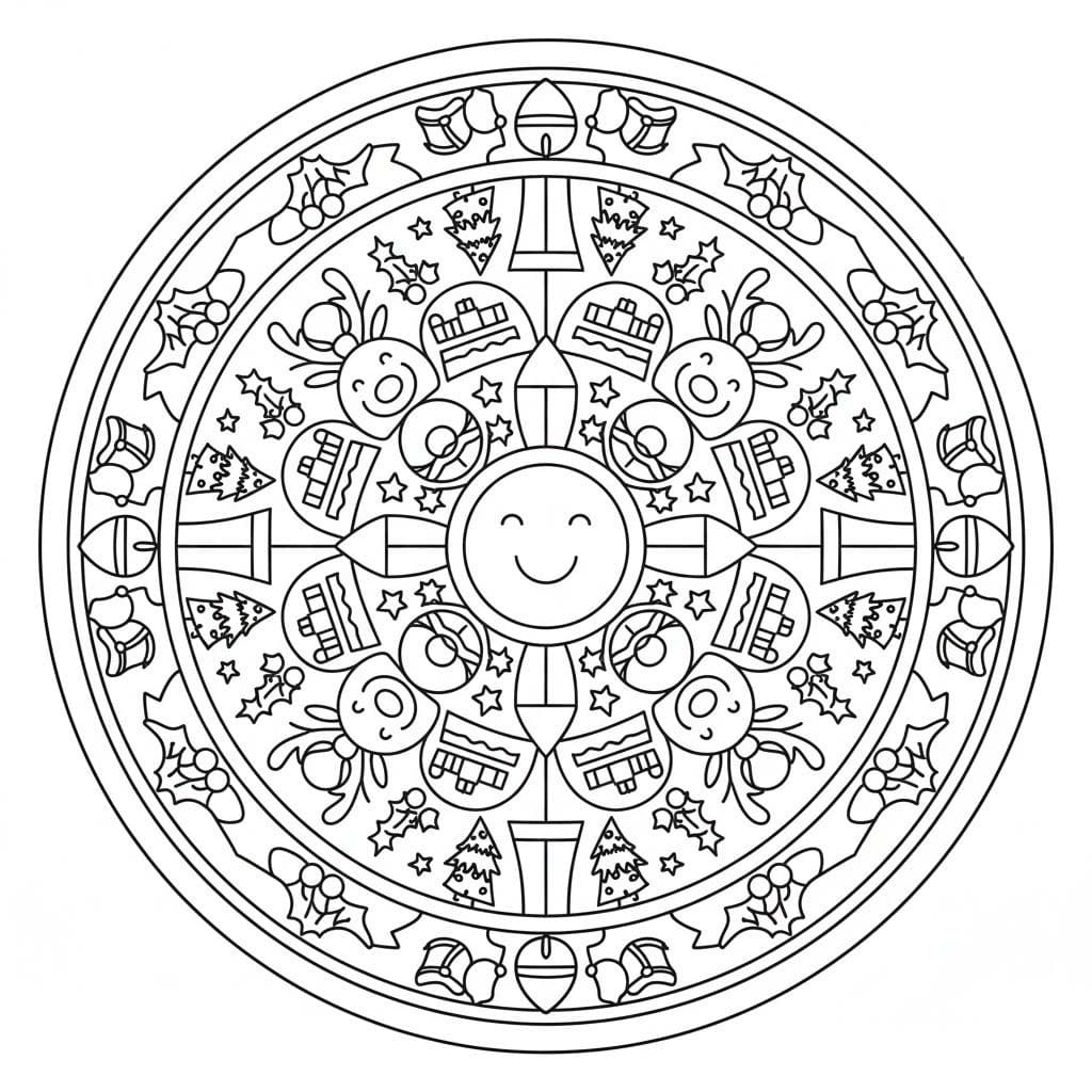 Noel Mandalası 8 Boyama Sayfası
