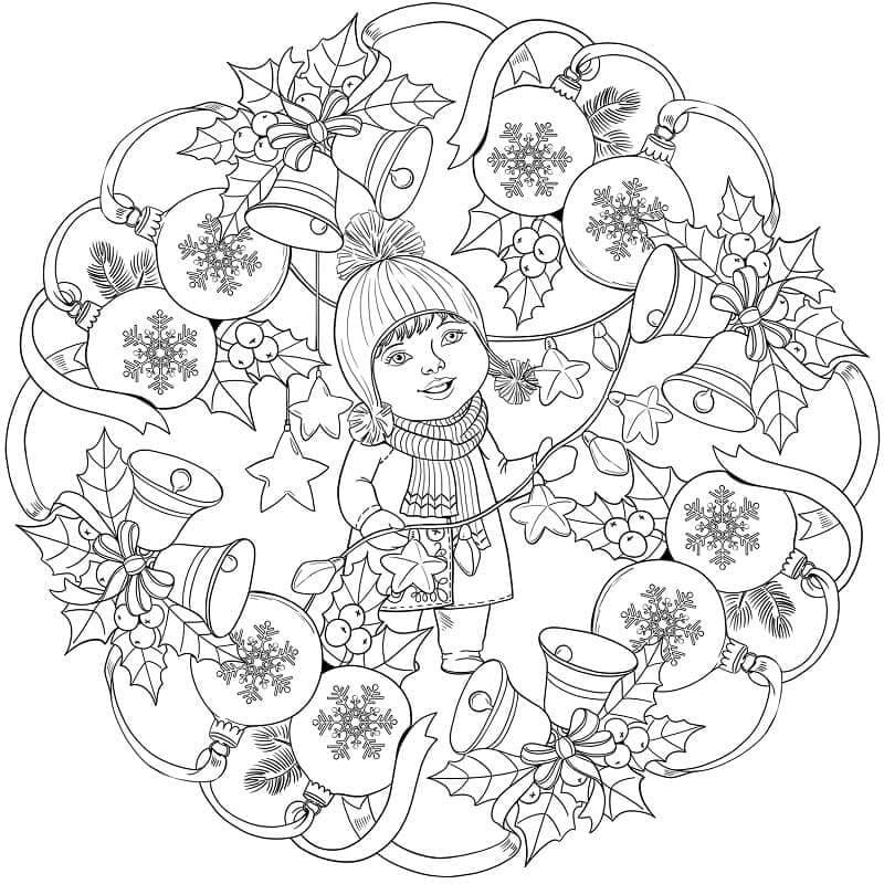 Noel Mandalası resim Boyama Sayfası