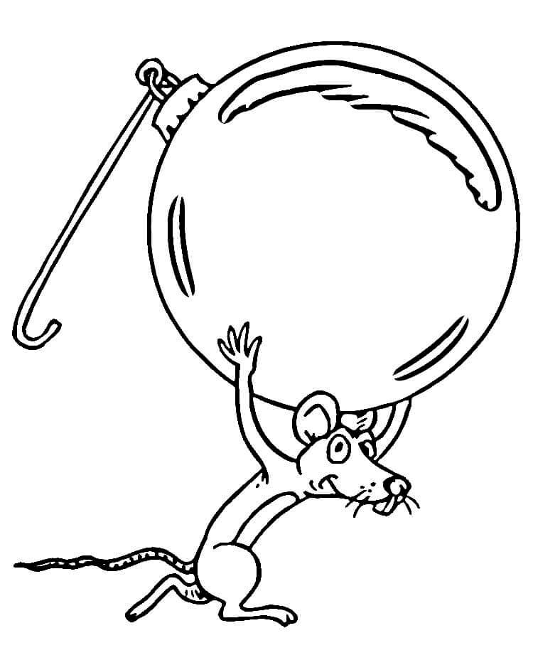Noel'de Bir Fare Boyama Sayfası