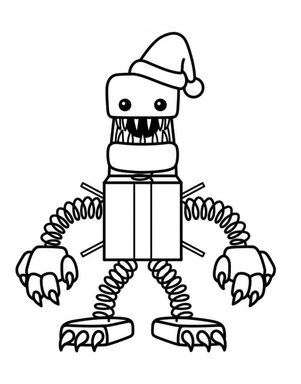 Noel'de Boxy Boo'yu çiz Boyama Sayfası