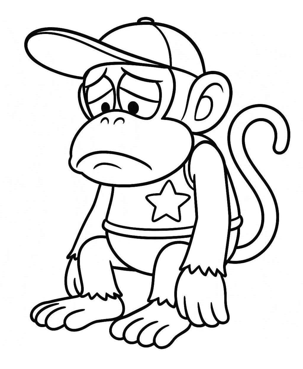 Normal Diddy Kong Çizim Boyama Sayfası