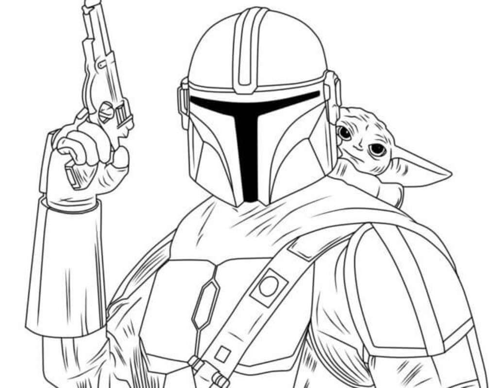 Normal Mandalorian Çizim Boyama Sayfası