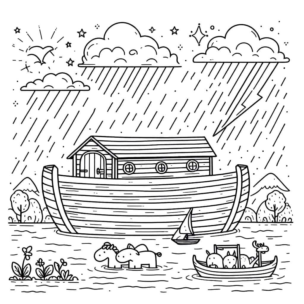 Nuh'un Gemisi 4 Boyama Sayfası