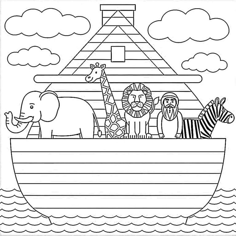 Nuh'un Gemisi çocuklar için ücretsiz Boyama Sayfası