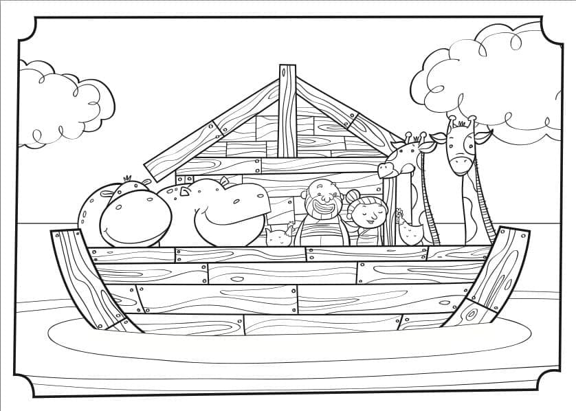 Nuh'un Gemisi çocuklar için yazdırılabilir Boyama Sayfası