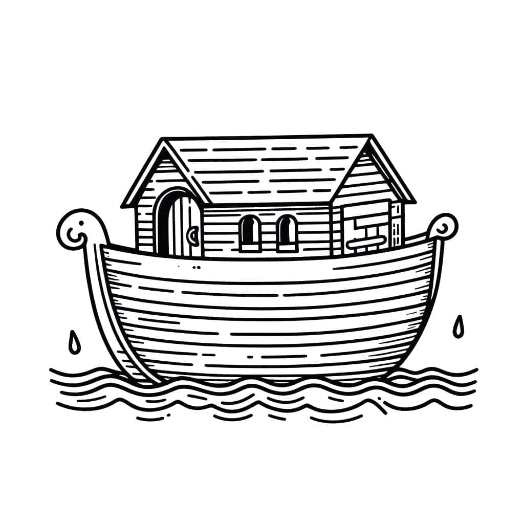 Nuh'un Gemisi yazdırılabilir temel Boyama Sayfası