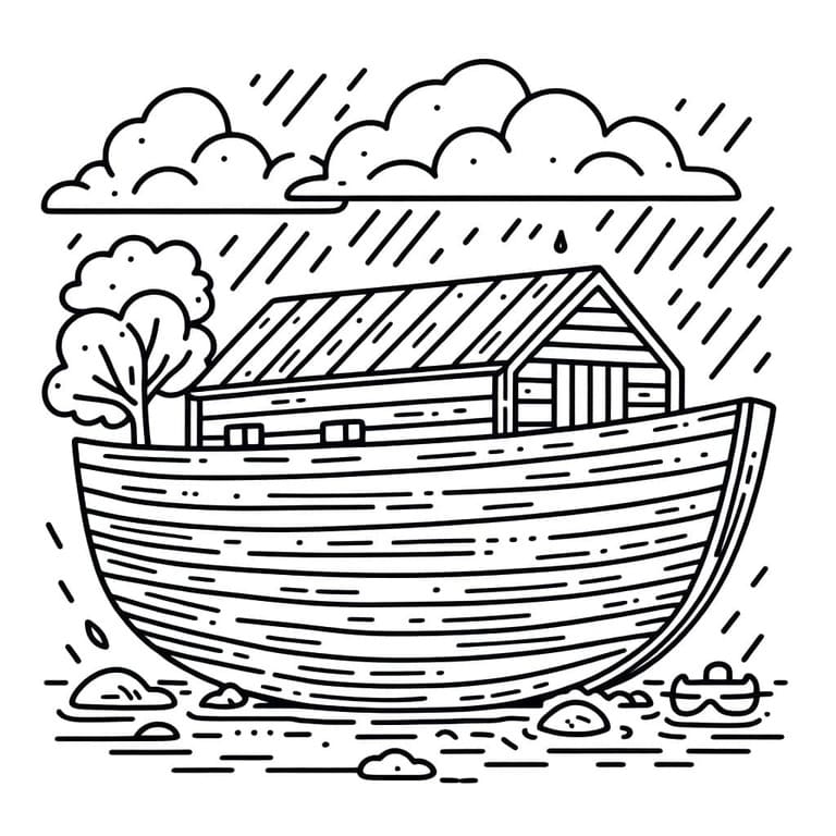 Nuh'un Gemisi yazdırılabilir Boyama Sayfası