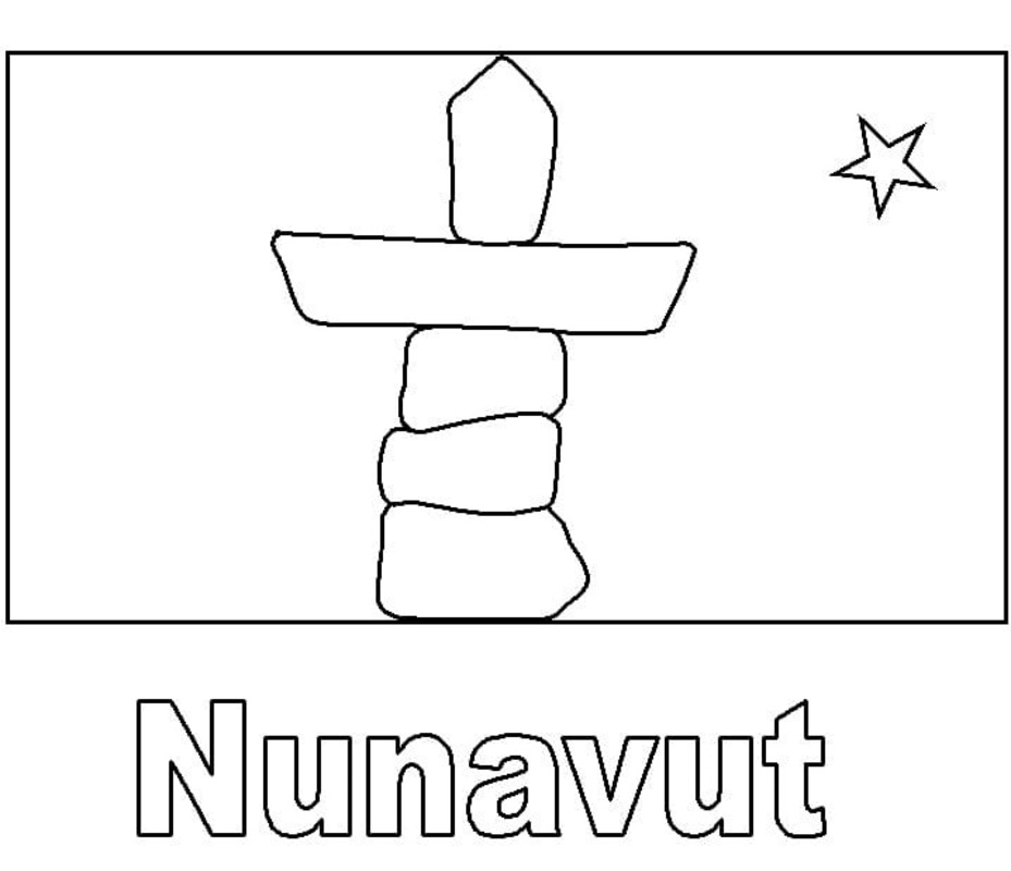 Nunavut bayrağı Boyama Sayfası
