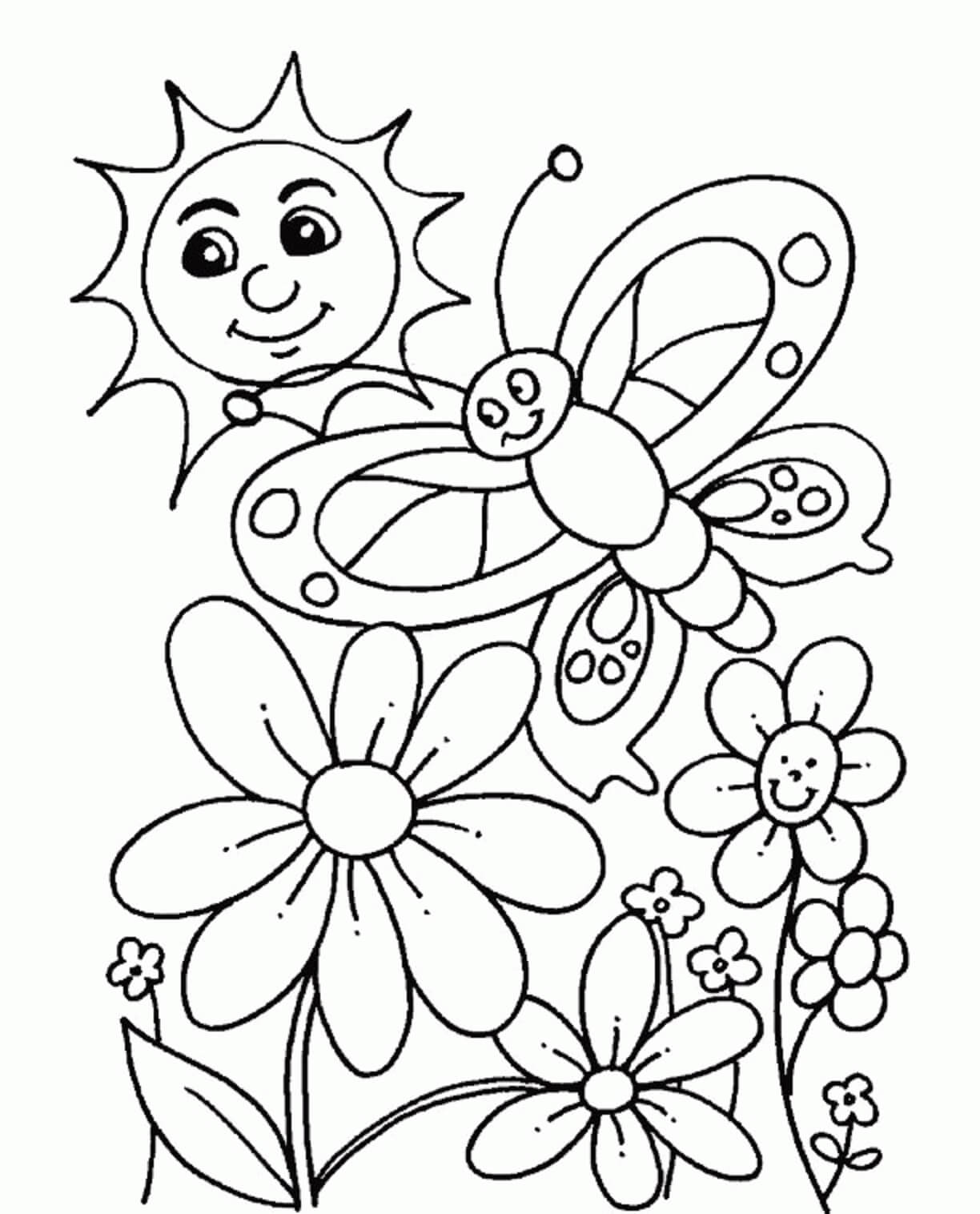 Раскраска цветок для детей 5 лет
