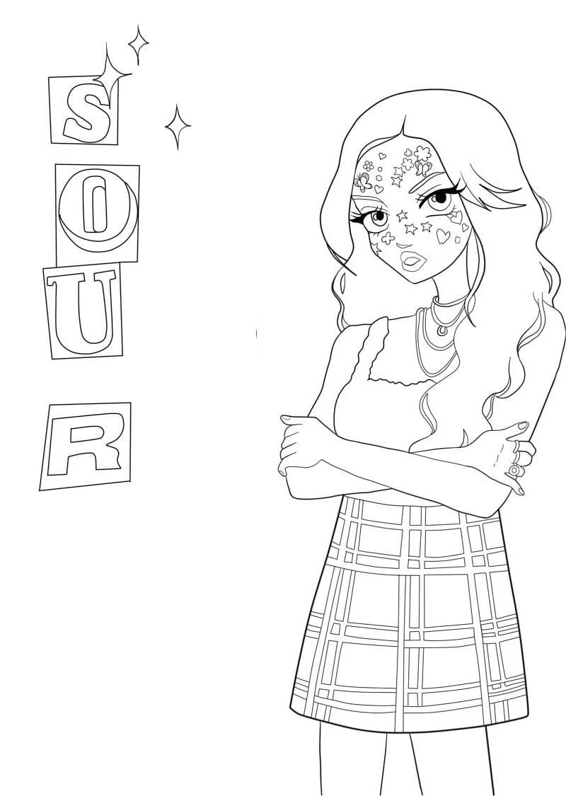 Olivia Rodrigo Ücretsiz Çiz Boyama Sayfası