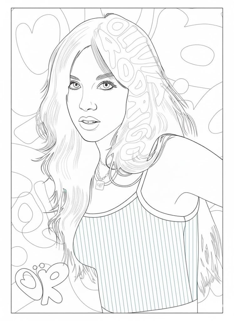 Olivia Rodrigo resim Boyama Sayfası