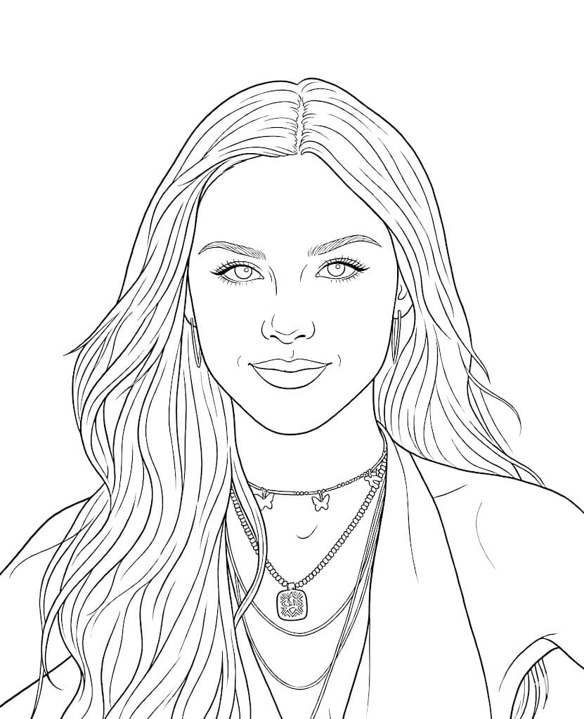 Olivia Rodrigo ücretsiz yazdırılabilir Boyama Sayfası