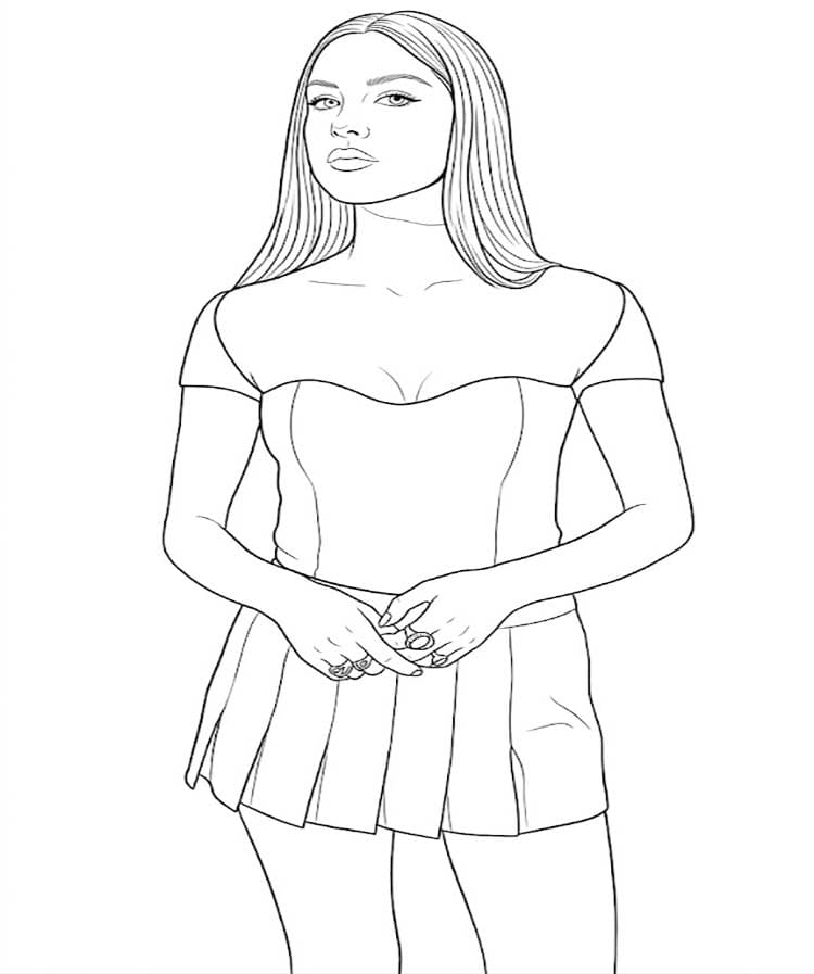 Olivia Rodrigo yazdırılabilir Boyama Sayfası