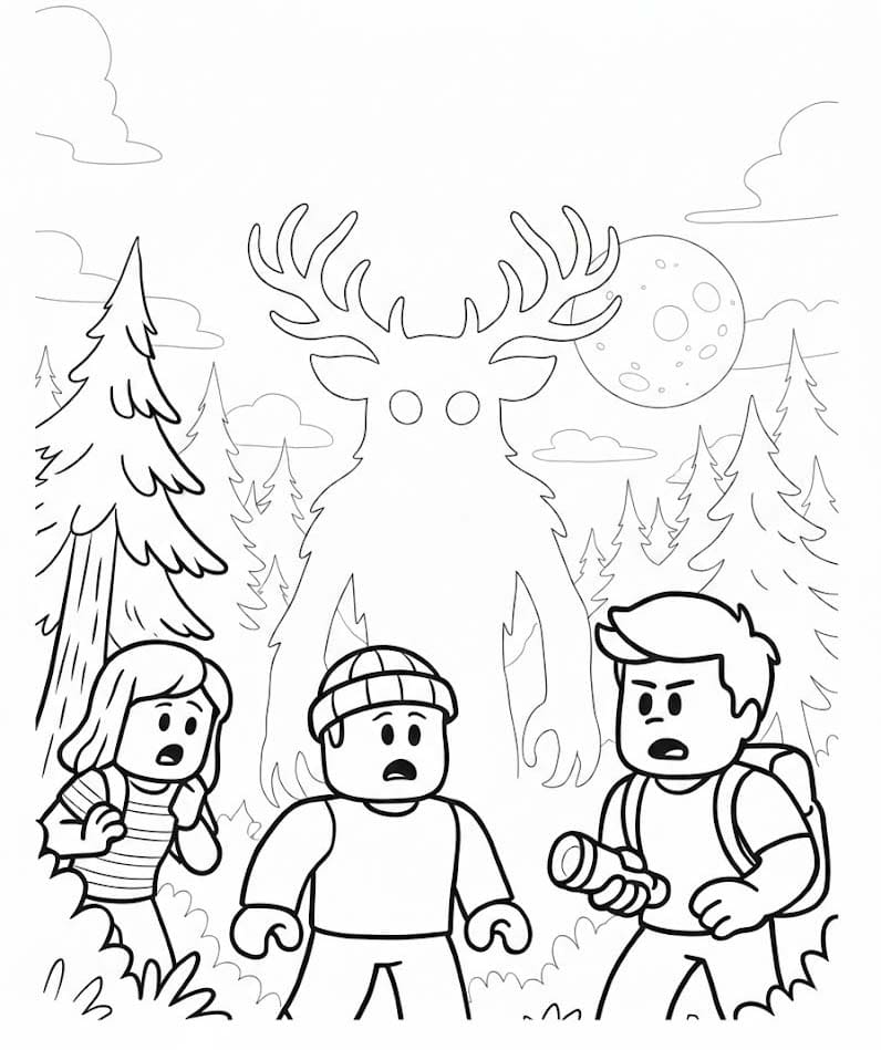 Ormanda 99 gece Yazdırılabilir Çiz Boyama Sayfası