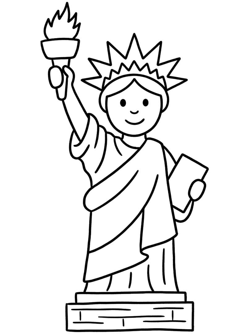 Özgürlük Heykeli Ücretsiz Yazdırılabilir Boyama Sayfası