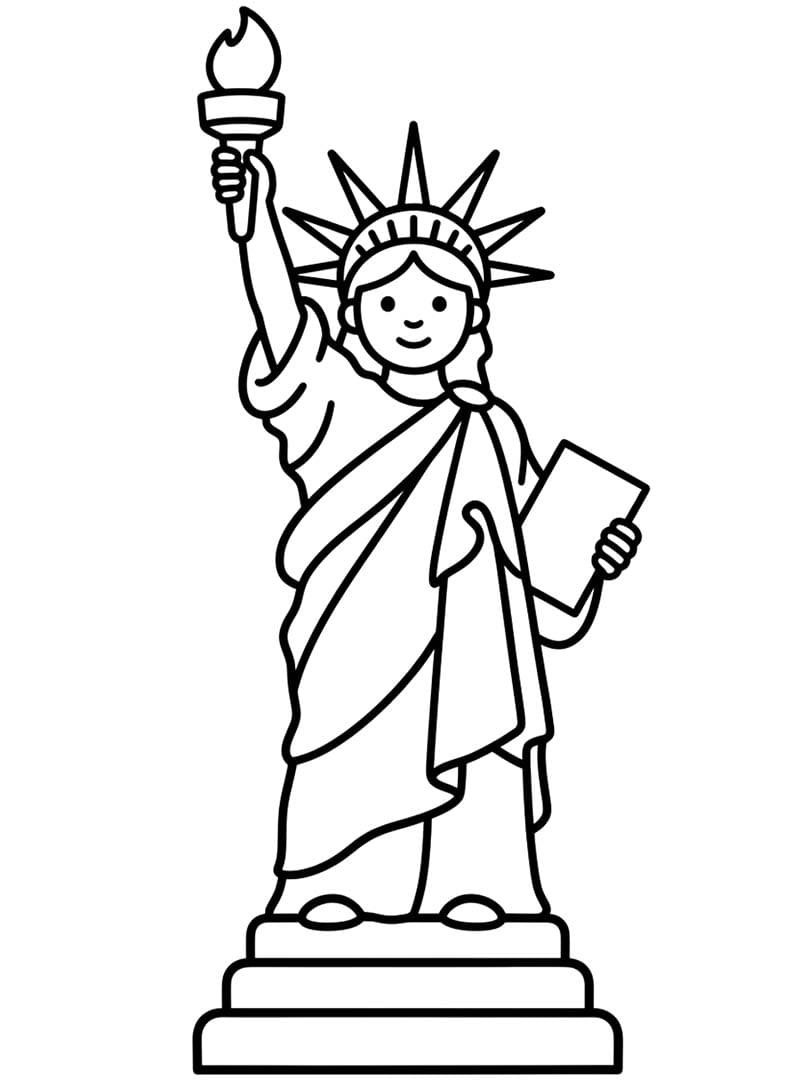 Özgürlük Heykeli Ücretsiz Boyama Sayfası