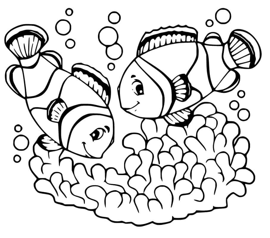 Palyaço balığı çocuklar için yazdırılabilir Boyama Sayfası