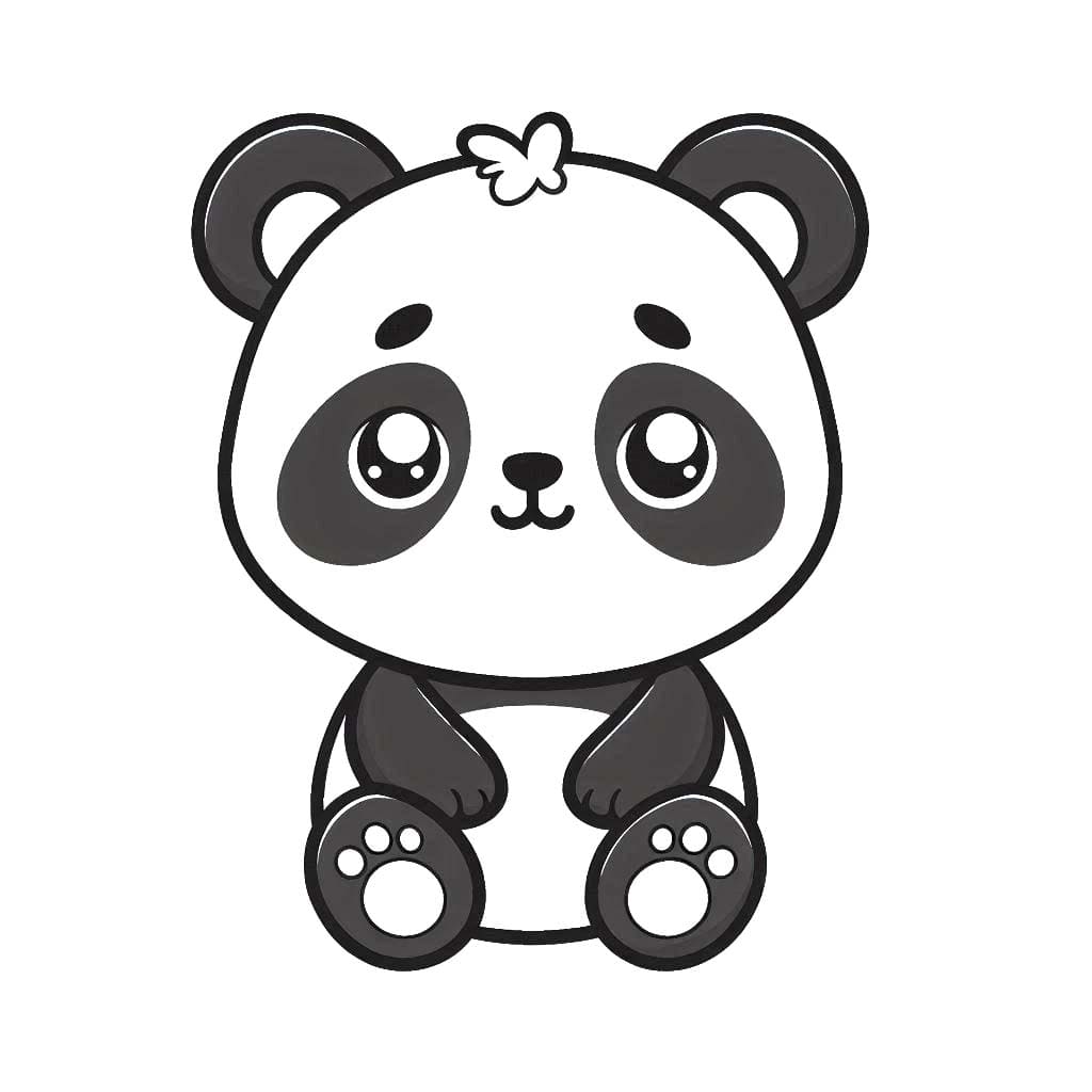 Panda'yı çiz 1 Boyama Sayfası