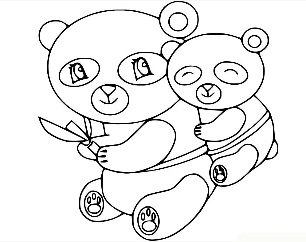 Panda'yı kolay çiz Boyama Sayfası