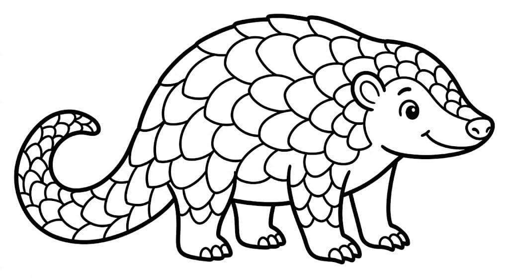 Pangolin Basit Boyama Sayfası