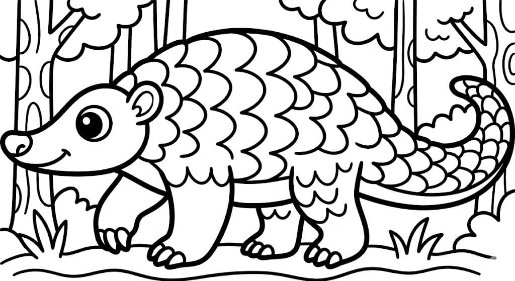 Pangolin ücretsiz yazdırılabilir Boyama Sayfası