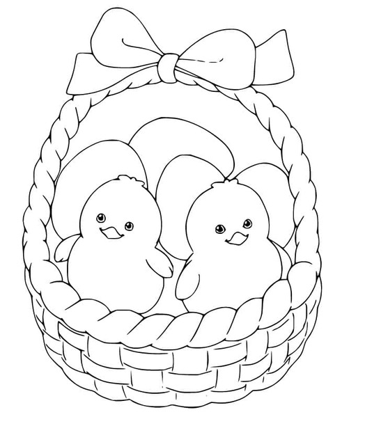 Paskalya Civcivi Kolayca Çiz Boyama Sayfası