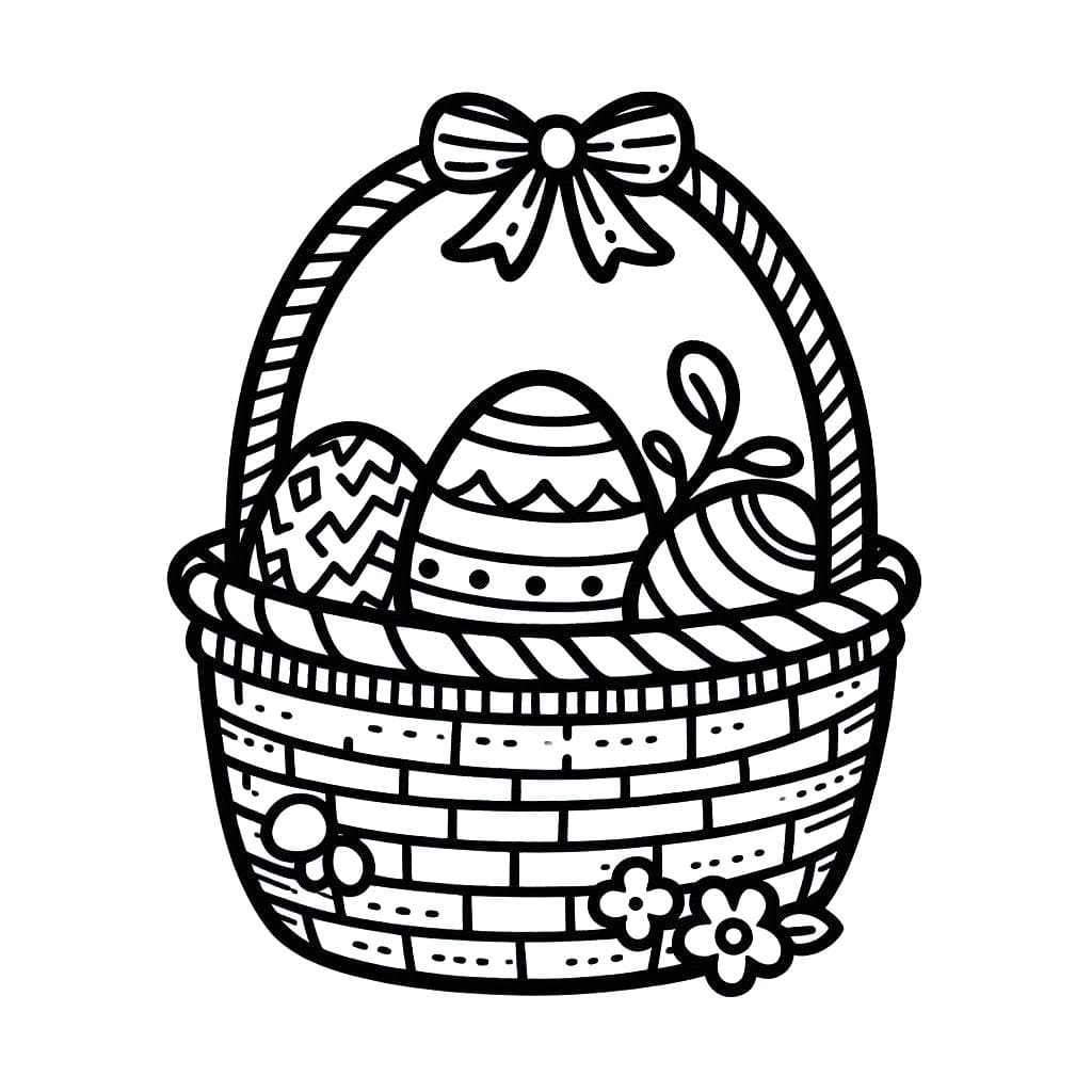Paskalya Sepeti 1 Boyama Sayfası