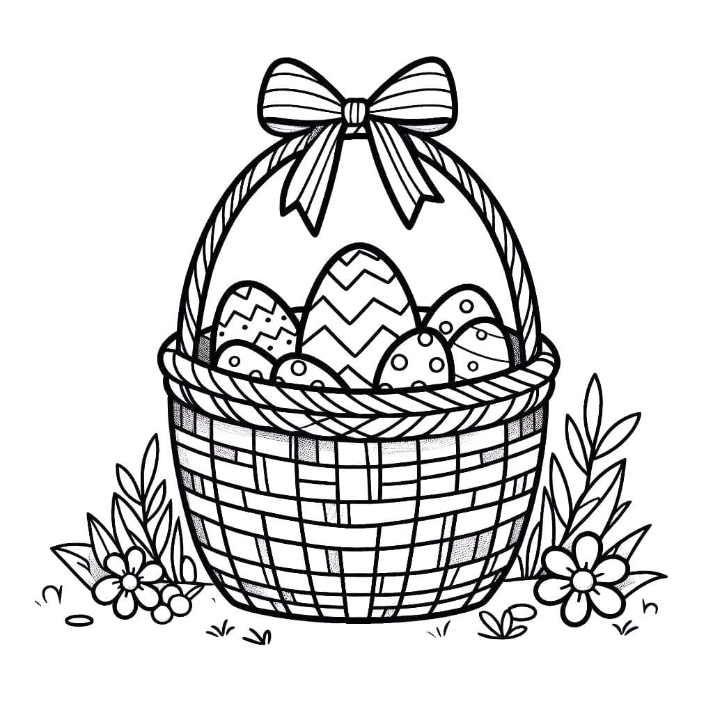Paskalya Sepeti 3 Boyama Sayfası