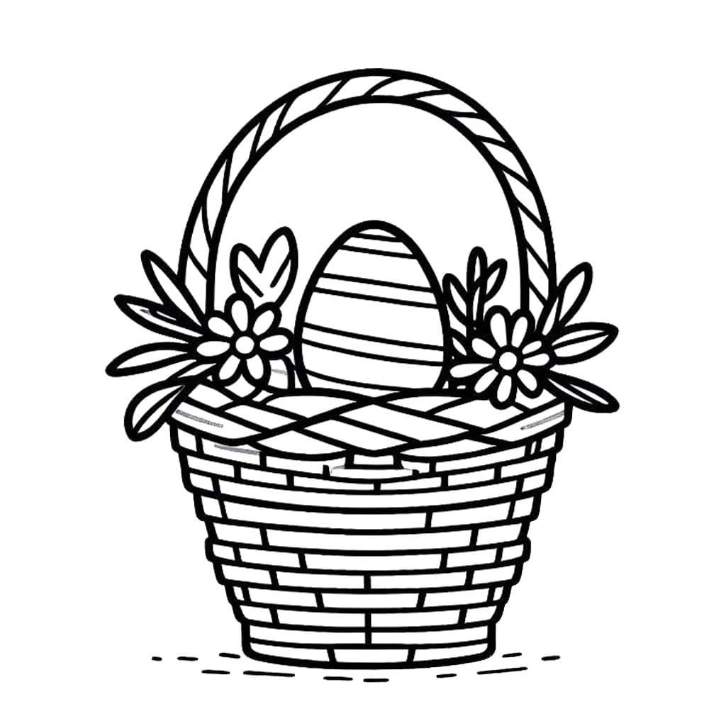 Paskalya Sepeti 4 Boyama Sayfası