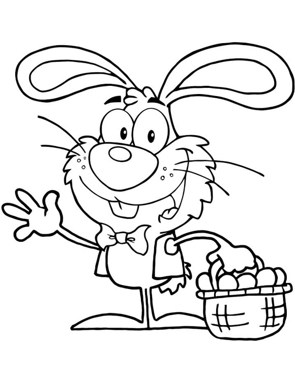 Paskalya Sepeti yazdırılabilir çizimi Boyama Sayfası