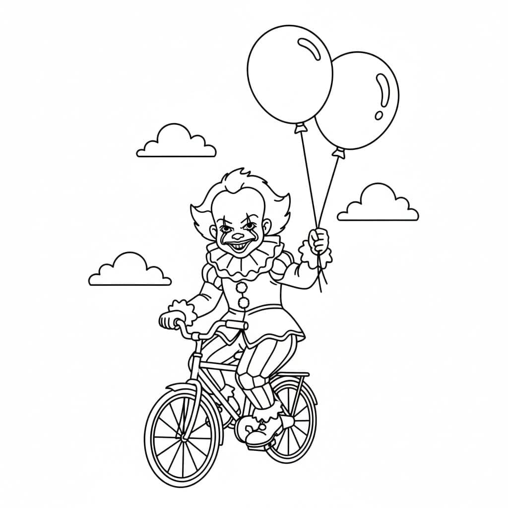 Pennywise çocuklar için kolay Boyama Sayfası