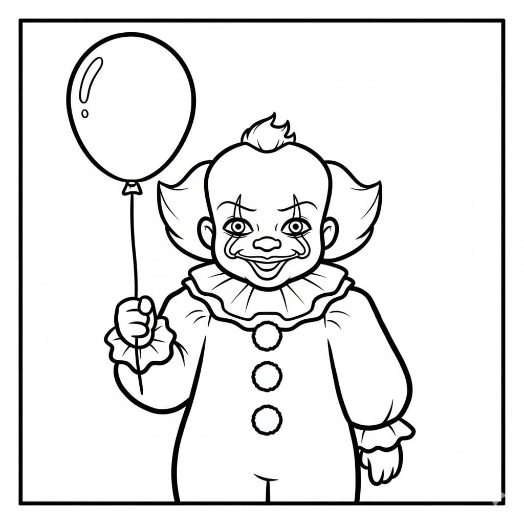 Pennywise çocuklar için temel Boyama Sayfası