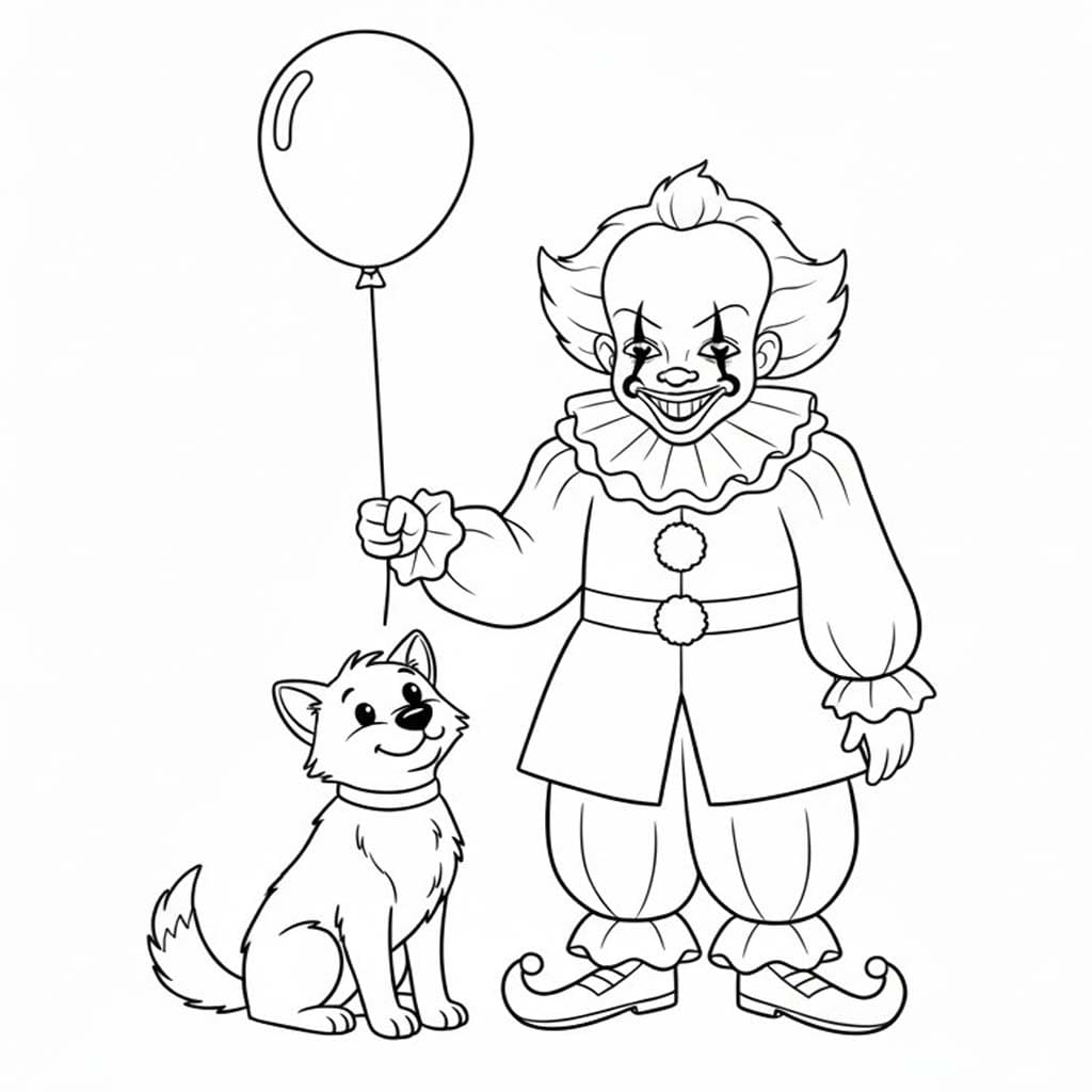 Pennywise çocuklar için ücretsiz yazdırılabilir Boyama Sayfası