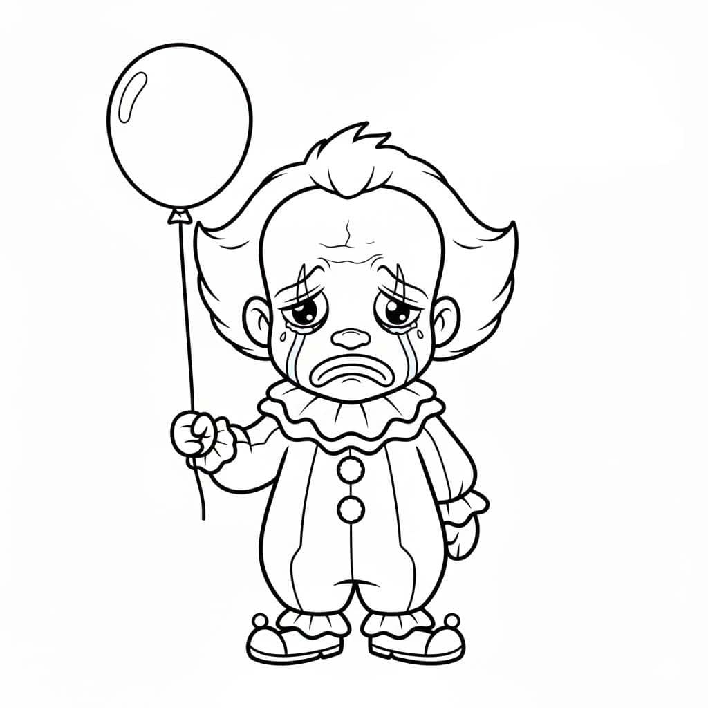 Pennywise çocuklar için yazdırılabilir Boyama Sayfası